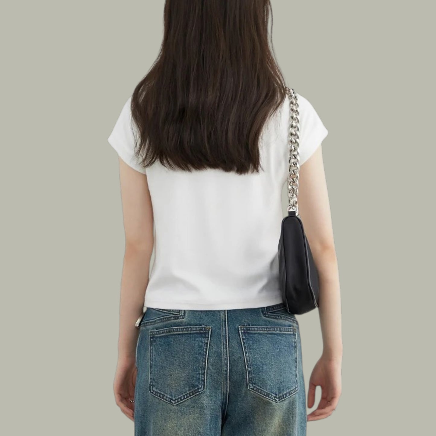 ハーフハイネック スリムフィット Tシャツ