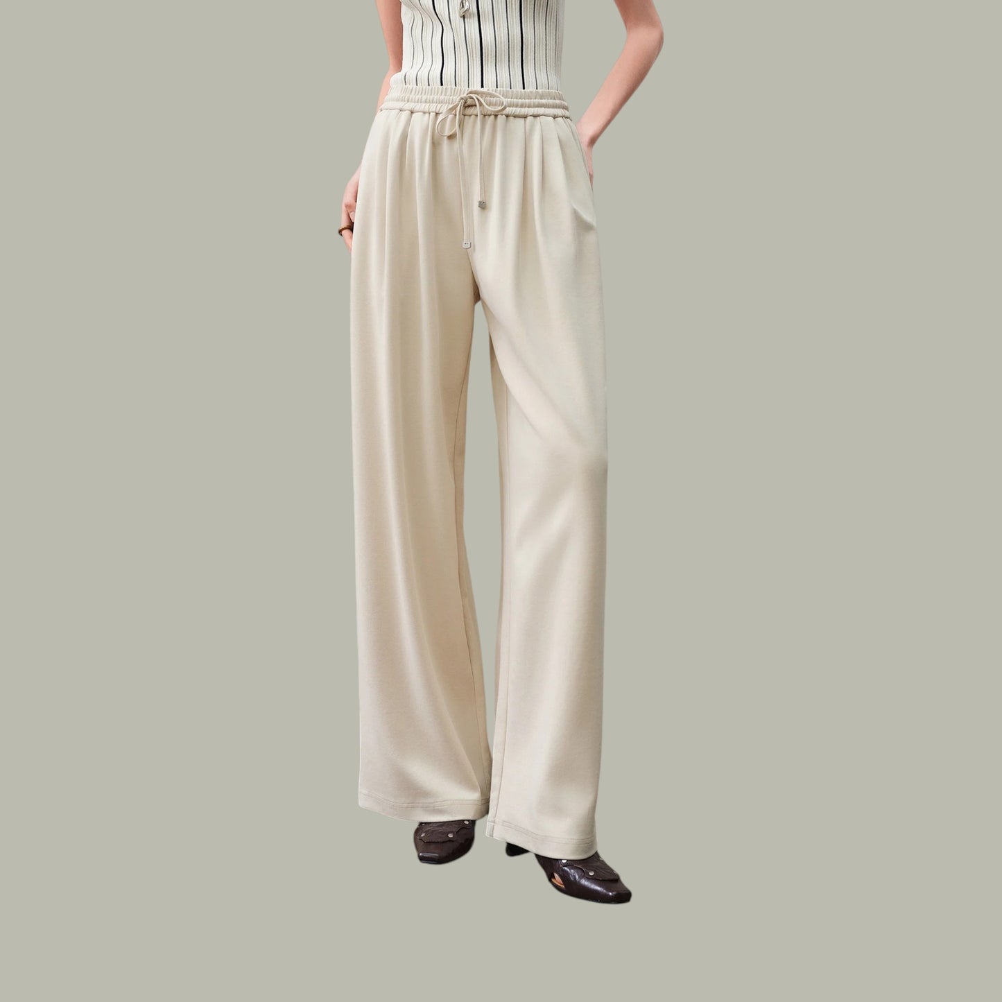 ハイウエストワイドパンツ　上品・夏