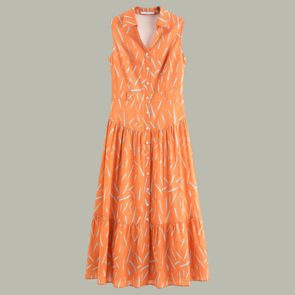 テラコッタ ロングワンピース　上品・夏